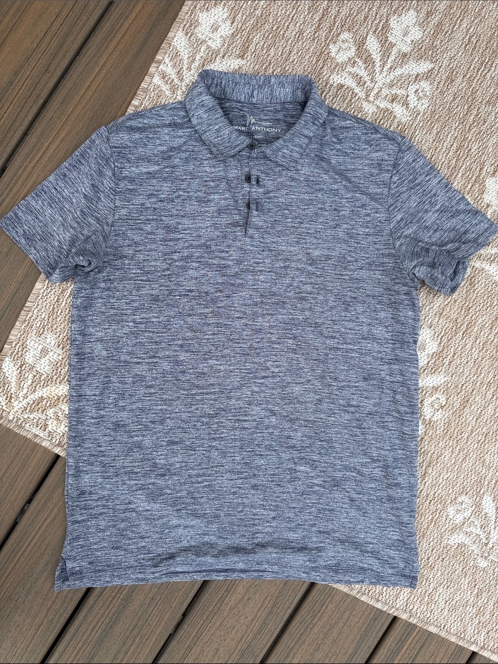 Marc Anthony Men's Heathered Blue Polo